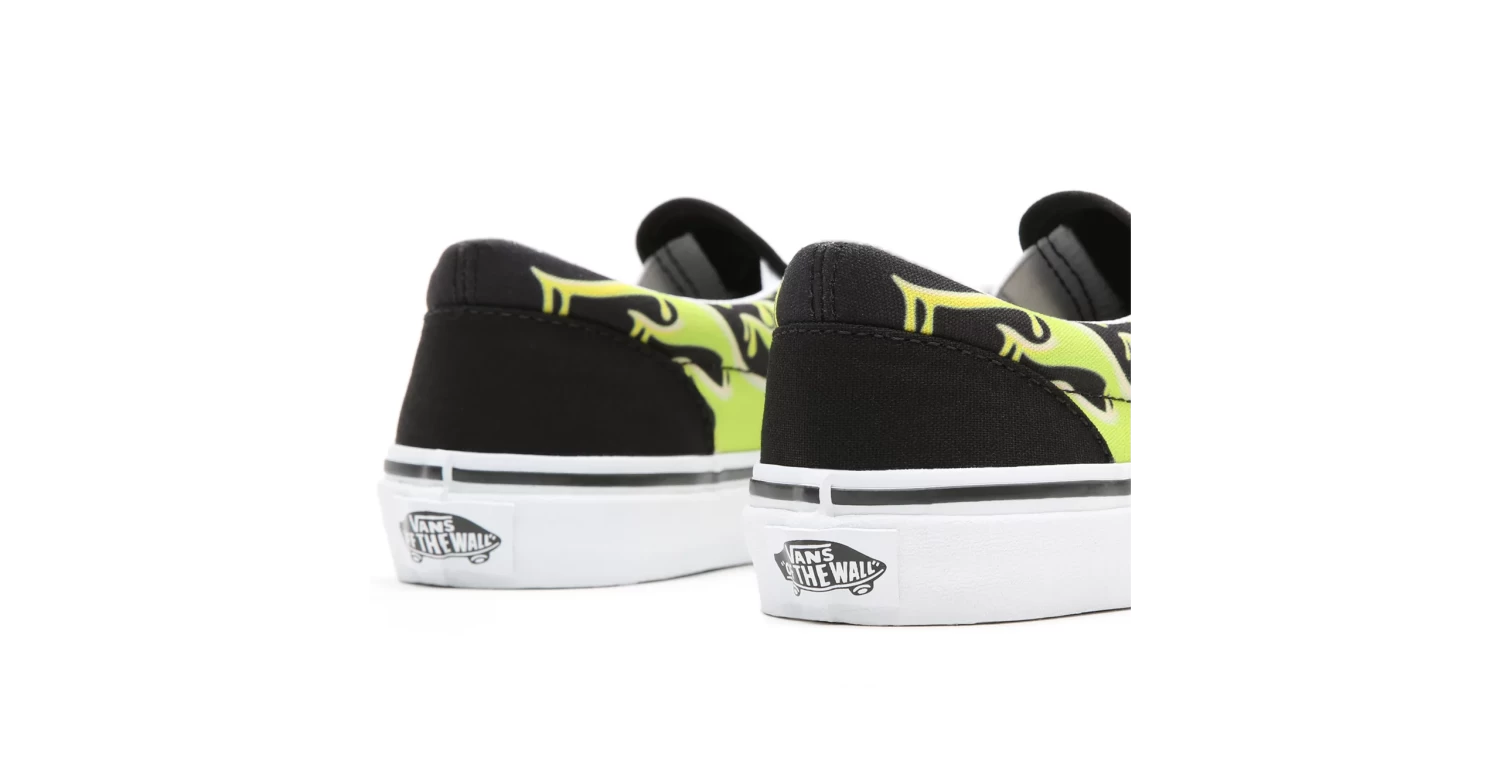 Vans Kids Classic Slip-On Slime Flame Black/White - Afbeelding 5