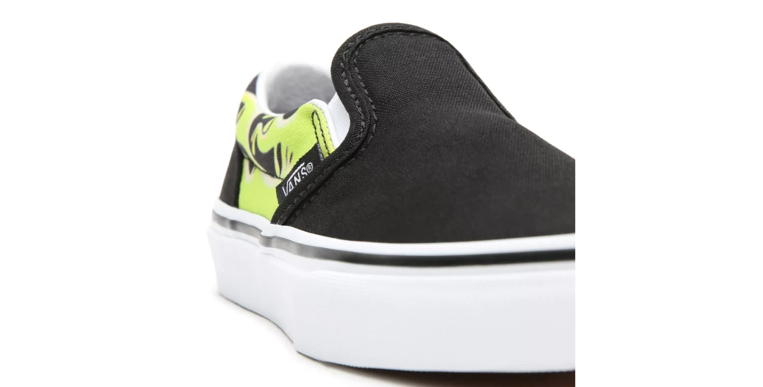 Vans Kids Classic Slip-On Slime Flame Black/White - Afbeelding 4