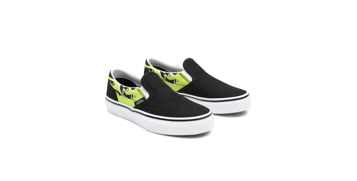 Vans Kids Classic Slip-On Slime Flame Black/White - Afbeelding 2